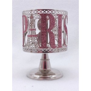Bath Body Works Sparkly Paris Eiffel Tower Pedestal 3-Wick Candle Holder Sleeve   162907025657